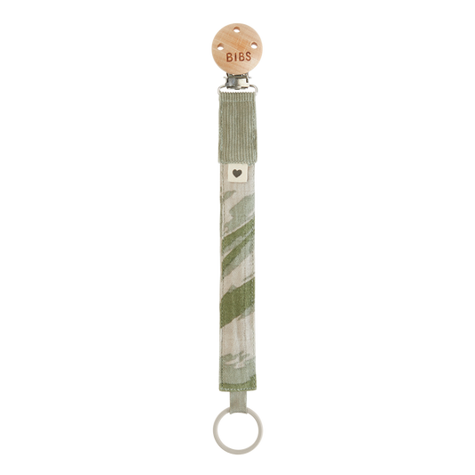Tie Dye Camo Pacifier Clip Green