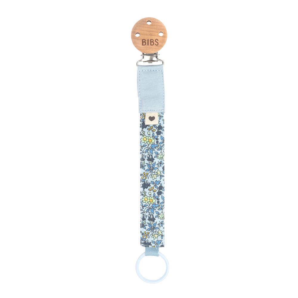 BIBS x LIBERTY Pacifier Clip - Chamomile Lawn Baby Blue