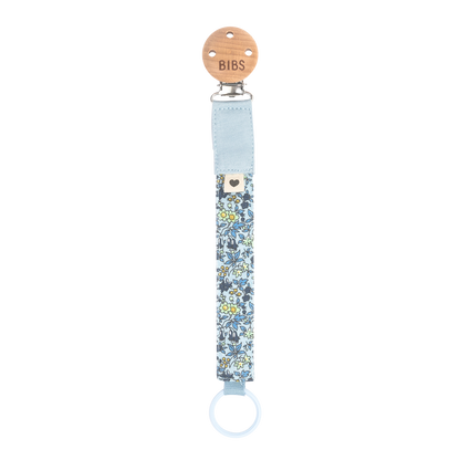 BIBS x LIBERTY Pacifier Clip - Chamomile Lawn Baby Blue