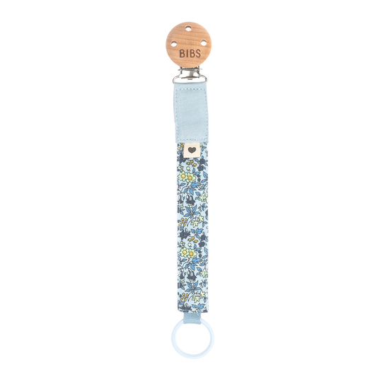 BIBS x LIBERTY Pacifier Clip - Chamomile Lawn Baby Blue
