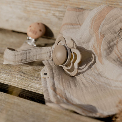 Tie Dye Camo Pacifier Clip Sand