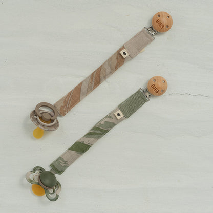 Tie Dye Camo Pacifier Clip Sand