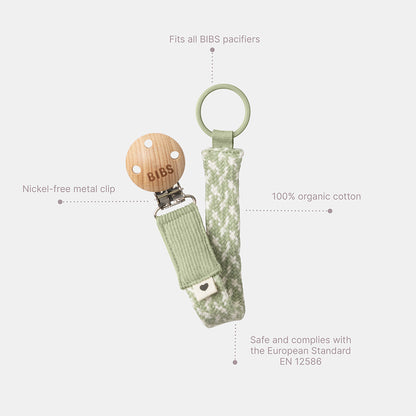 BIBS x LIBERTY Pacifier Clip - Chamomile Lawn Baby Blue